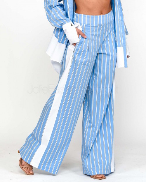 Patrizia Pepe PANTALONI/TROUSERS Azure stripes