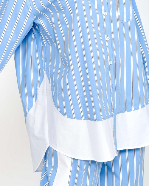 Patrizia Pepe Camicia in Popeline Rigato Azure Stripes  1C1362 A552 FG57