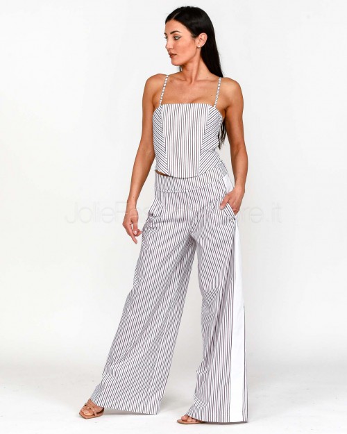 Patrizia Pepe PANTALONI/TROUSERS Bordeaux Stripes  1P2137 A552 FG58