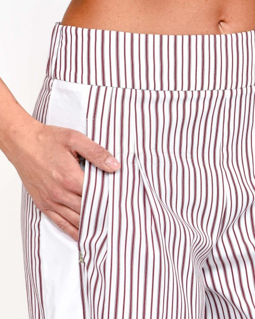 Patrizia Pepe PANTALONI/TROUSERS Bordeaux Stripes  1P2137 A552 FG58