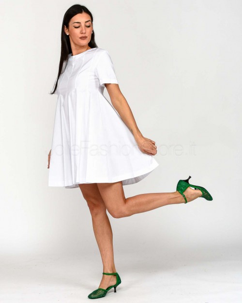 Patrizia Pepe Abito T-Shirt Corto in Cotone Bianco Ottico  1A2272 AH74 W103