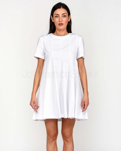 Patrizia Pepe Abito T-Shirt Corto in Cotone Bianco Ottico  1A2272 AH74 W103