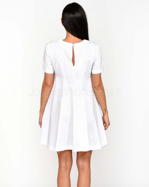 Patrizia Pepe Abito T-Shirt Corto in Cotone Bianco Ottico  1A2272 AH74 W103