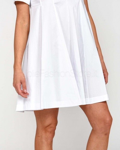 Patrizia Pepe Abito T-Shirt Corto in Cotone Bianco Ottico  1A2272 AH74 W103
