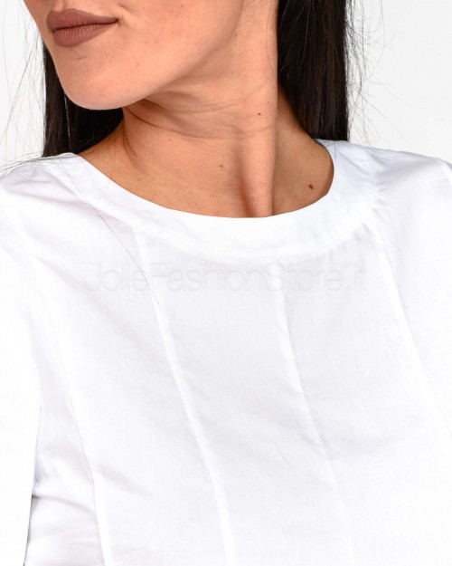 Patrizia Pepe Abito T-Shirt Corto in Cotone Bianco Ottico  1A2272 AH74 W103