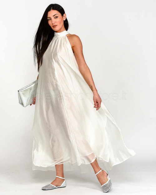Meimeij Abito Lungo Collo All'americana Off White  M5EF14 791
