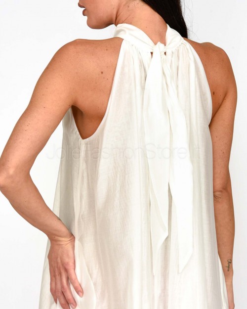 Meimeij Abito Lungo Collo All'americana Off White  M5EF14 791