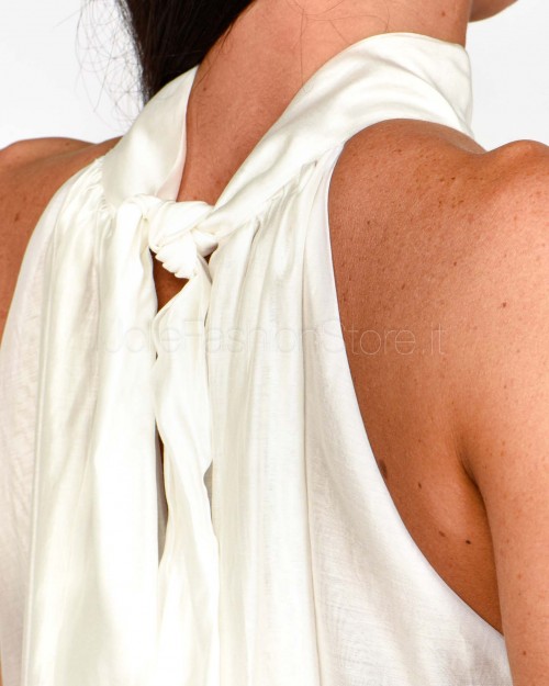 Meimeij Abito Lungo Collo All'americana Off White  M5EF14 791