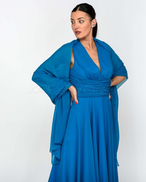 Atelier Legora Abito Vita Longuette Azzurro  PE25AT101 OCEAN INTENSE