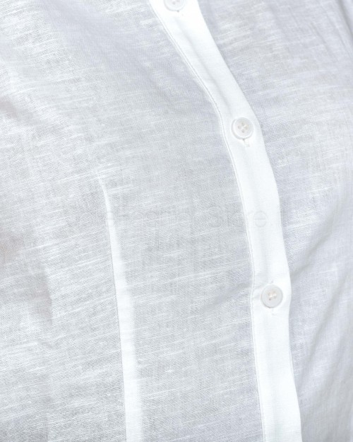 Grace & Mila White Linen and Cotton Shirt  RENEE 13286 ECRU