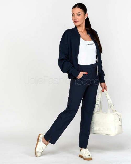 Patrizia Pepe Felpa Con Zip Navy  1M4033 J079 C789