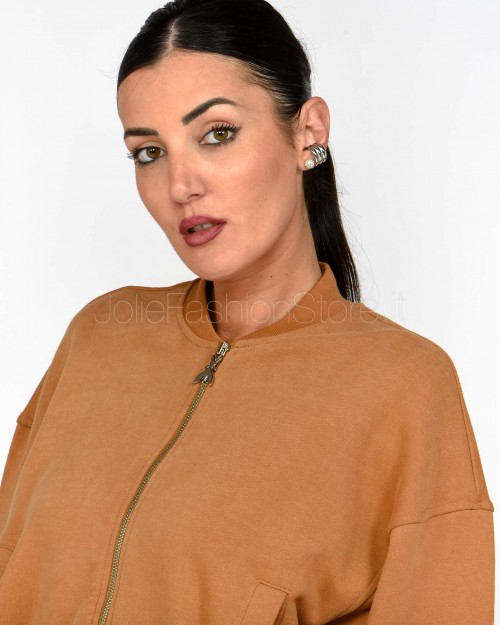 Patrizia Pepe Felpa Con Zip Summer Brow  1M4033 J079 B876