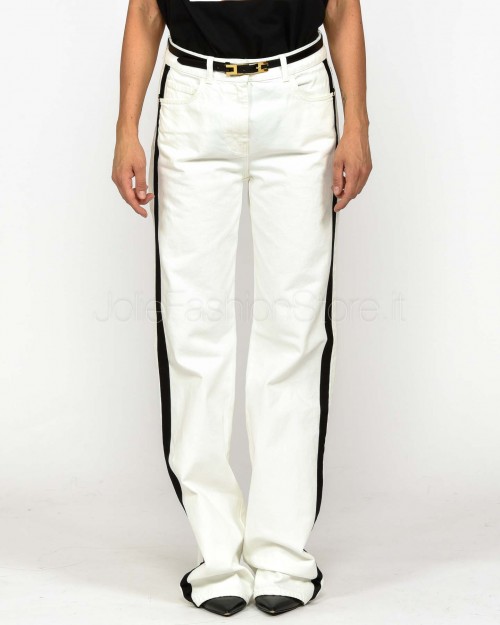 Elisabetta Franchi Jeans con Bande in Raso Nero Con Cintura  PJ13I56E2 309
