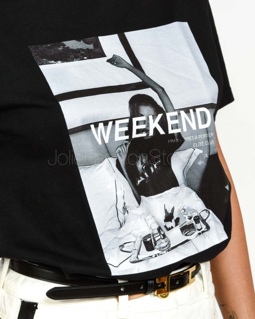 Elitè T-Shirt Nera“Weekend”  930 END BLK