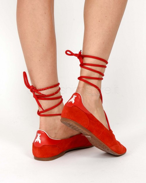 Patrizia Pepe Ballerina Dancing SKIN Red in Suede  8Z0123 L152 R533