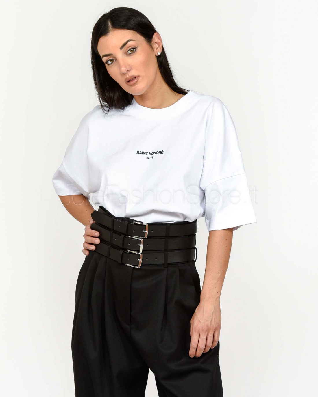 Elitè T-Shirt Bianca con Logo Nero