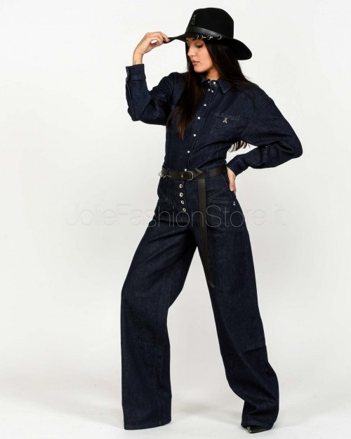 Patrizia Pepe PANTALONI/TROUSERS Blue rinse Wash