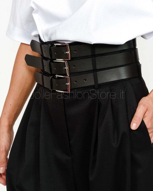 Meimeij Pantalone Con 3 Cinture Nero  M5FH03 100