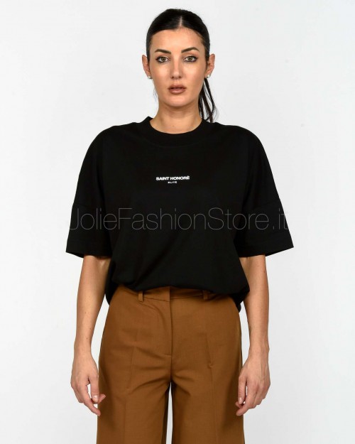 Elitè T-Shirt Nera Scritta Bianca “Saint Honorè”  899 LOGO WHT BLK TSH