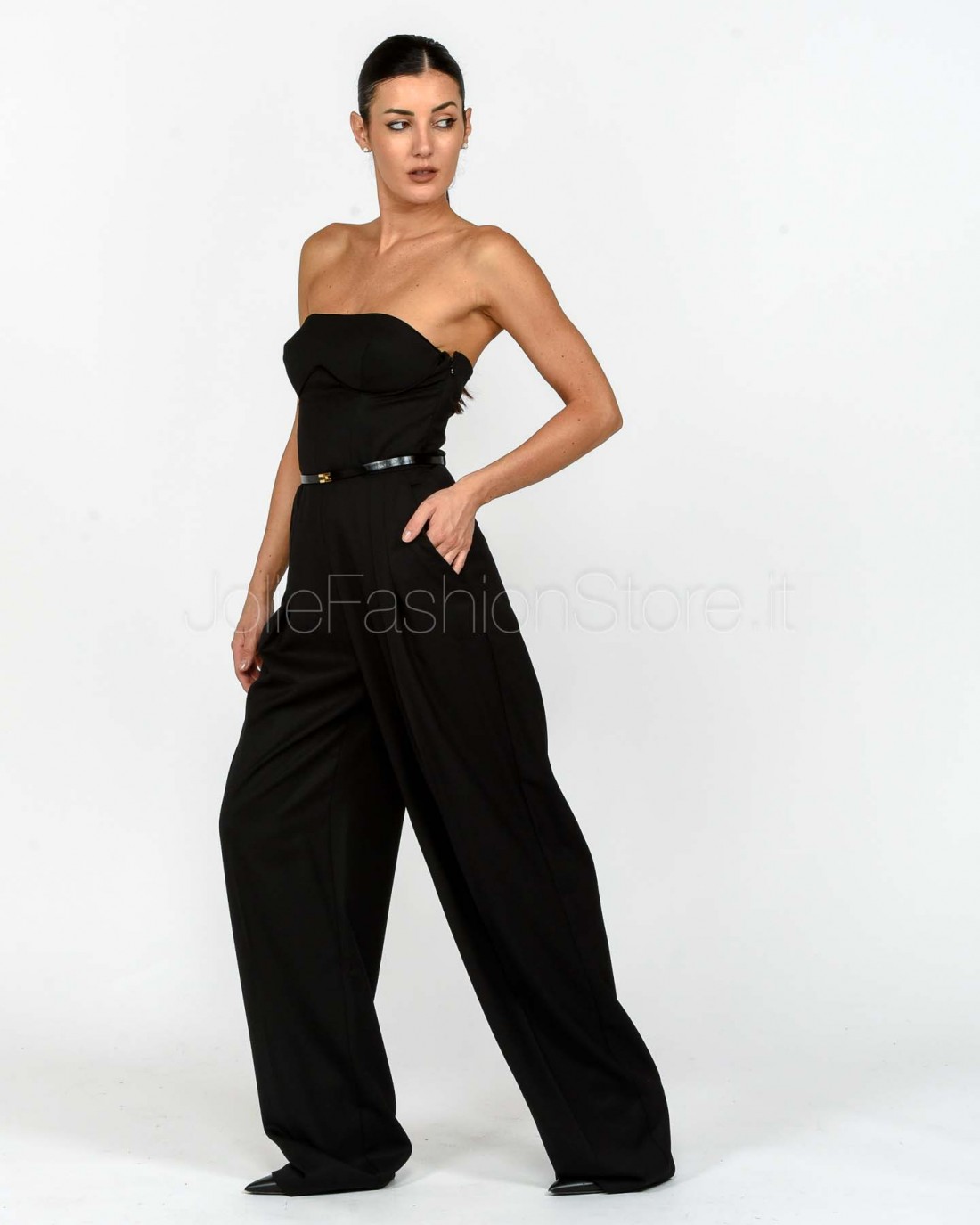 Elisabetta Franchi Tuta Con Cintura Nero