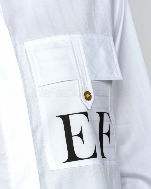 Elisabetta Franchi Camicia in Popeline di Cotone a Righe  CA12156E2 100