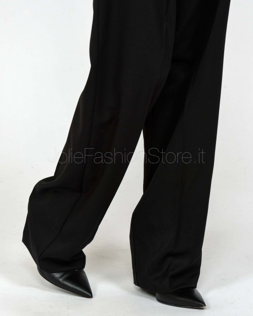 Elisabetta Franchi Pantalone In Fresco Lana Nero  PA11456E2 110