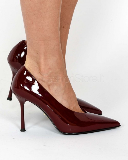 Sergio Levantesi Leather Pumps Deep Neckline Patent Red Laque  MODERN56