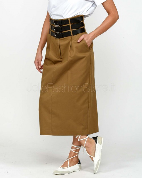 Meimeij Gonna Midi Con 3 Cinture Cammello  M5FK01 138