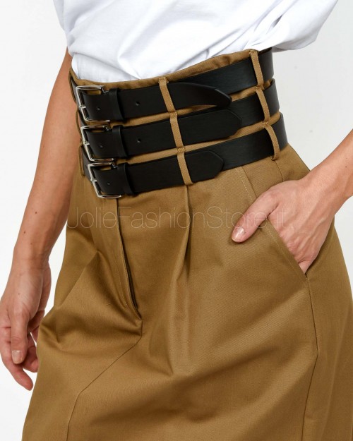 Meimeij Gonna Midi Con 3 Cinture Cammello  M5FK01 138