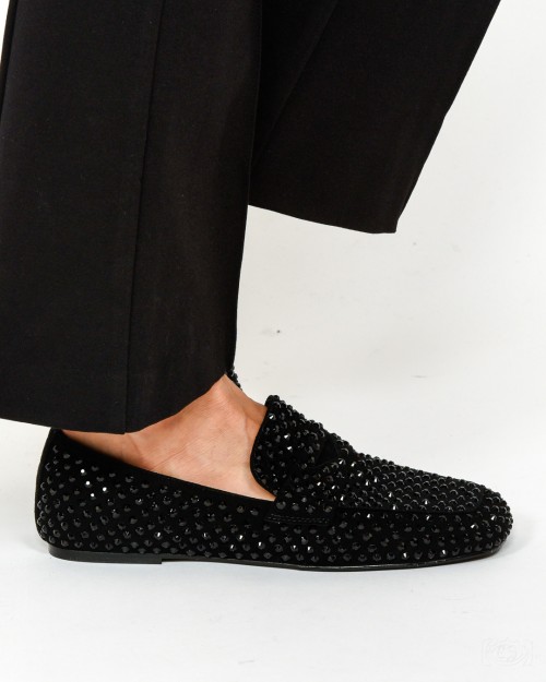 Strategia Mocassino Nero con Strass  R22 BLACK BLACK