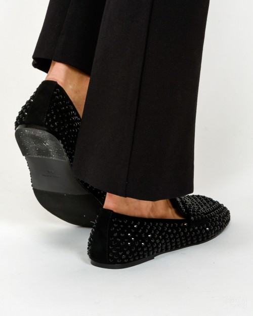 Strategia Mocassino Nero con Strass  R22 BLACK BLACK