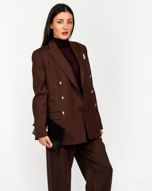 Elisabetta Franchi Giacca Doppiopetto Coffee