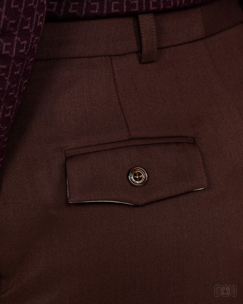 Elisabetta Franchi Pantalone In Fresco Lana Coffee  PA11456E2 EA3