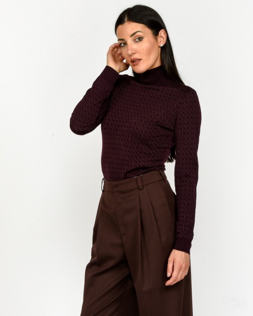 Elisabetta Franchi Maglia Tricot Merlot