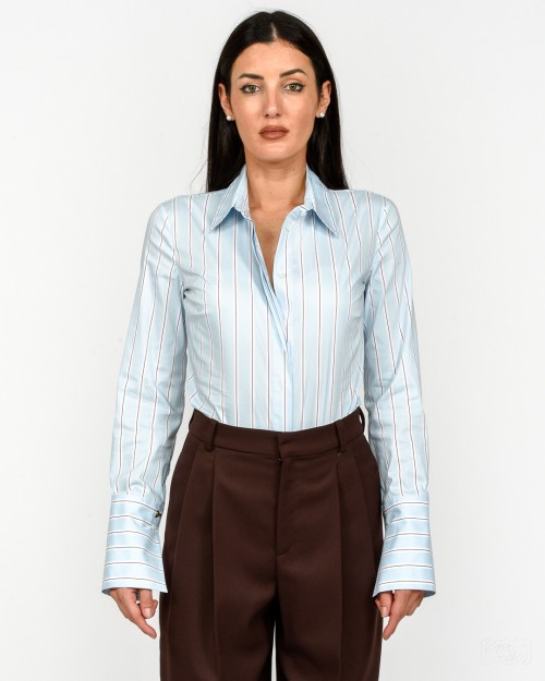 Patrizia Pepe Camicia Body a Righe Ice Water Stripes  8C0820 A544 FG15