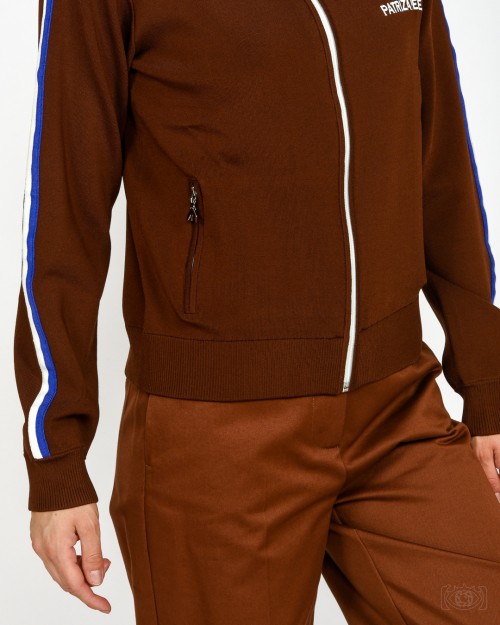 Patrizia Pepe Felpa Con Banda in Contrasto Earth Brown  8K0308 K266 B834