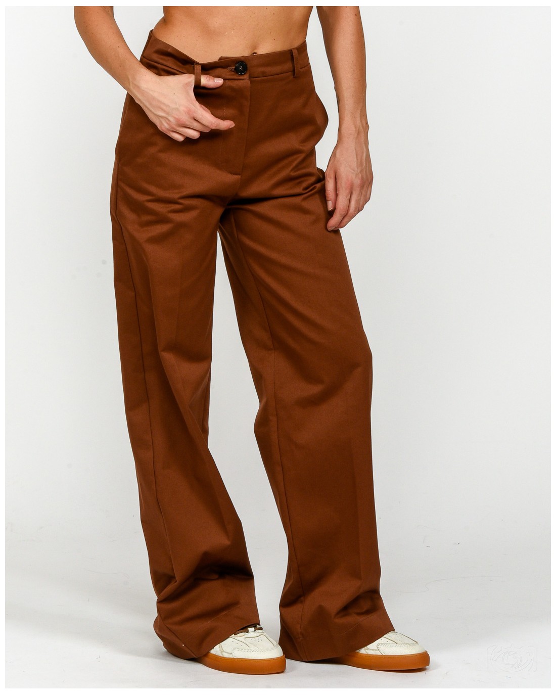 Patrizia Pepe Pantalone Gamba Dritta Earth Brown  8P0764 A633 B834