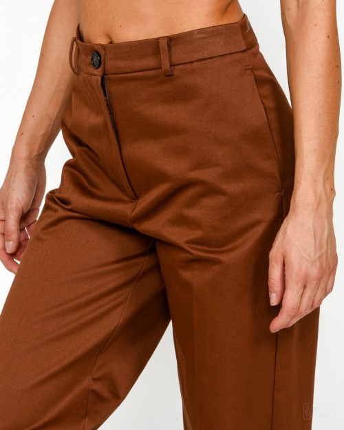 Patrizia Pepe Pantalone Gamba Dritta Earth Brown  8P0764 A633 B834