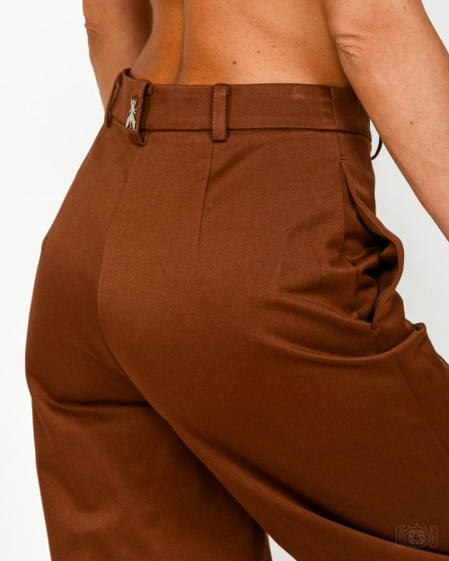 Patrizia Pepe Pantalone Gamba Dritta Earth Brown  8P0764 A633 B834