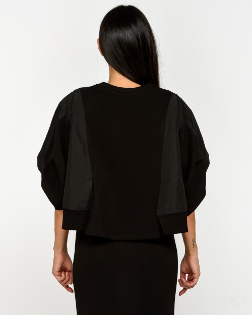 Meimeij T-Shirt Bomber Crop Nero  M5FD00 100