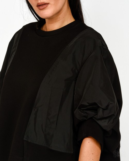 Meimeij T-Shirt Bomber Crop Nero  M5FD00 100