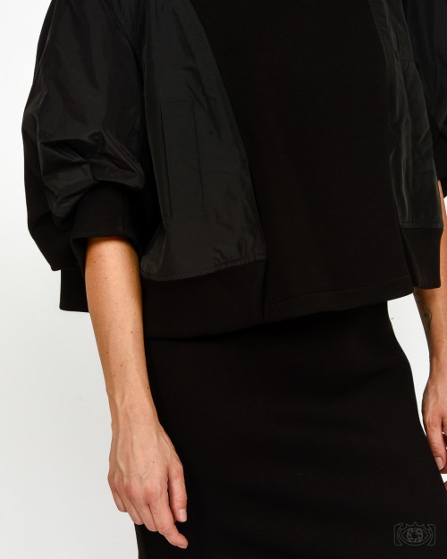 Meimeij T-Shirt Bomber Crop Nero  M5FD00 100
