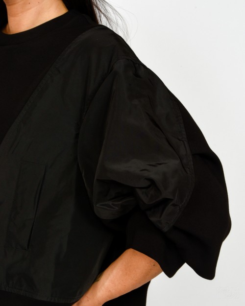Meimeij T-Shirt Bomber Crop Nero  M5FD00 100