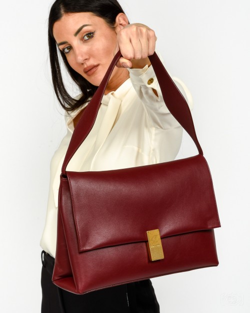 Mouliebre LIMITED EDITION Borsa Vitello Bettolato Bordeaux Modello Olivia  OLIVIA009 LE