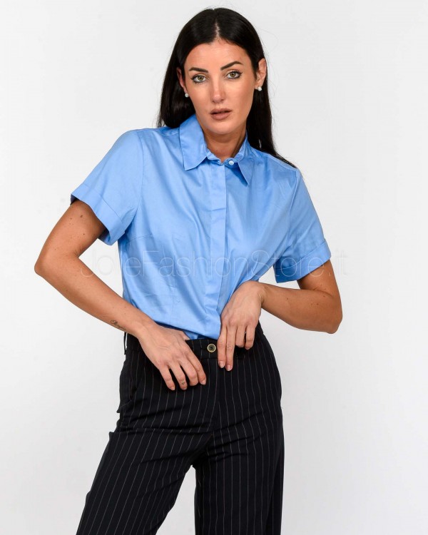 I'Min Luxury Camicia Azzurra Manica Corta  RM89 AZZURRO
