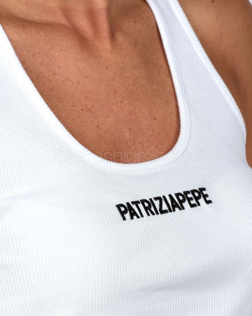 Patrizia Pepe Canotta a Costine Bianco Ottico  8M1617 J216 W103