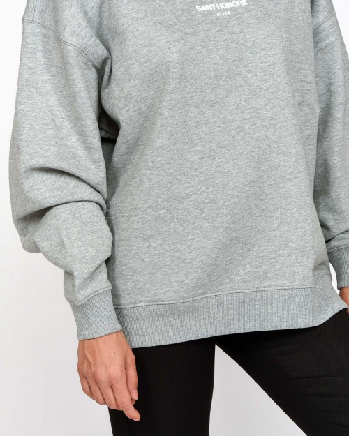 Elitè Felpa Over Girocollo Grigio “Saint Honorè”  899 LOGO WHT GRY
