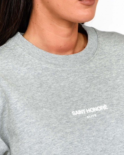 Elitè Felpa Over Girocollo Grigio “Saint Honorè”  899 LOGO WHT GRY
