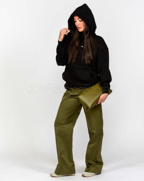 Elitè Black Oversized Hoodie with White Logo  899 LOGO WHT BLK
