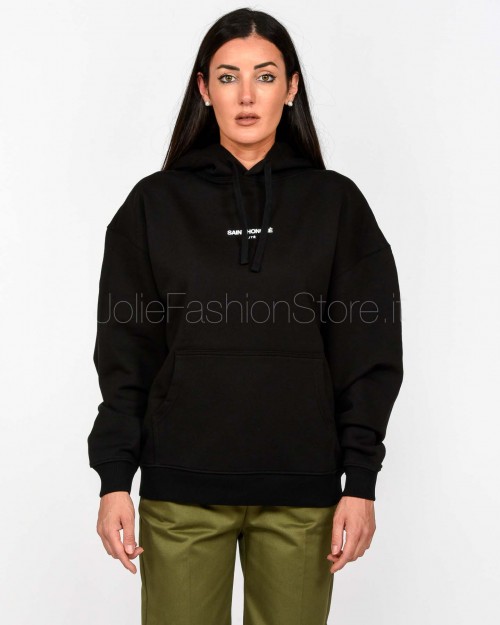 Elitè Felpa Over Con Cappuccio Nero “Saint Honorè”  899 LOGO WHT BLK